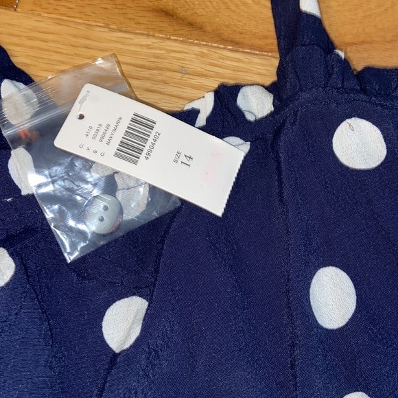 Maeve Polka Dot Swing Top in size 14, NWT, adjustable straps, can cross or not - Picture 6 of 7